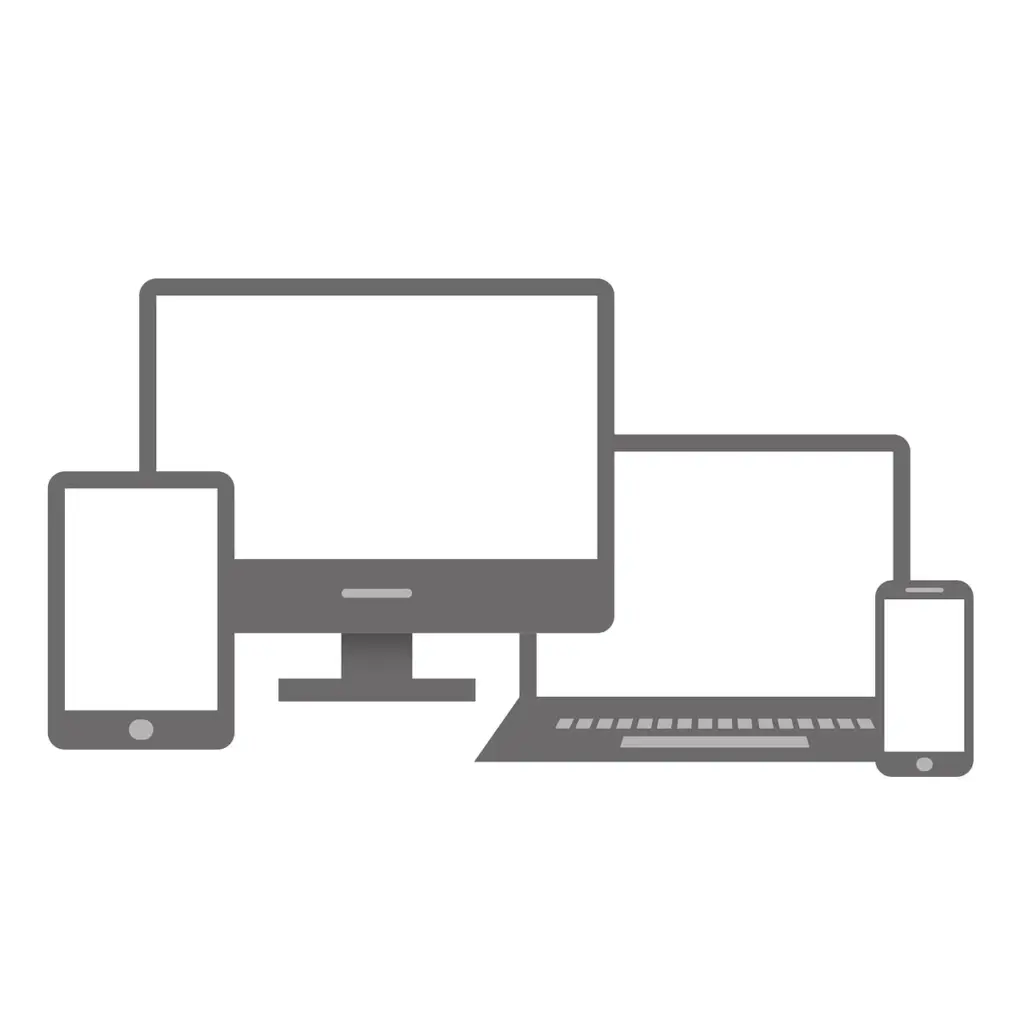 Responsive grid layout shown on a tablet and phone